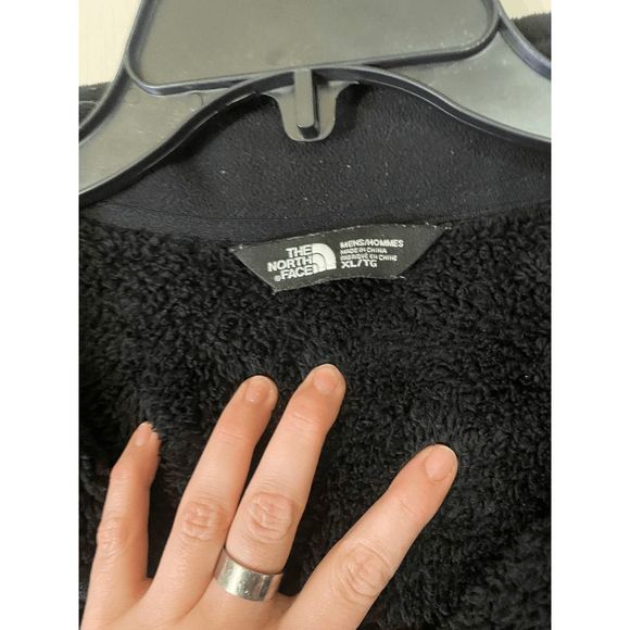 The North Face Full Zip Black Fleece Logo Jacket Pockets Casual Men's Size XL - Picture 4 of 7